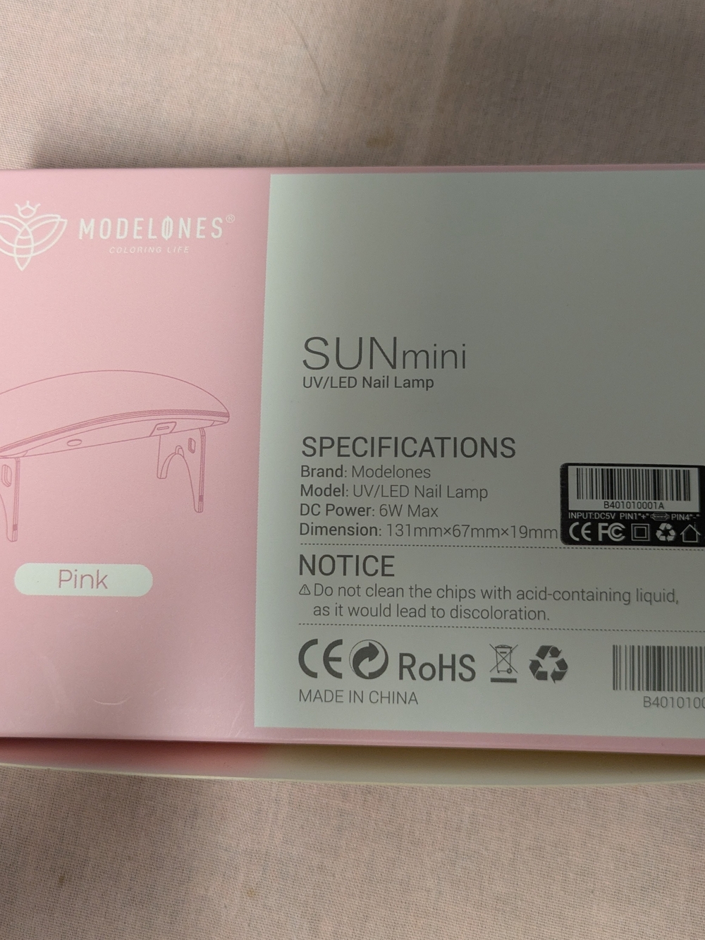 SUNmini UV/LED Nail Lamp - Pink Never Used. - Picture 3 of 3